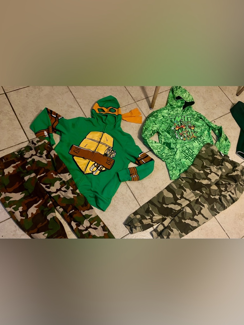 Bundle hoodiesTeenage Mutant Ninja Turtles Green Hoodie with Orange Mask Graphic